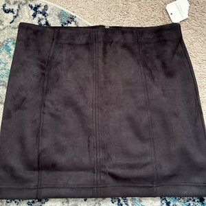 Suede mini skirt